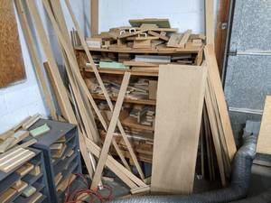 lot 228 image: Shelving and Scrap Wood Lot