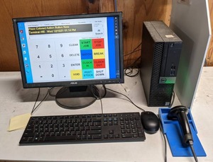 lot 24 image: Dell Computer, Keyboard, & Mouse, Asus Monitor, Barcode Scanner