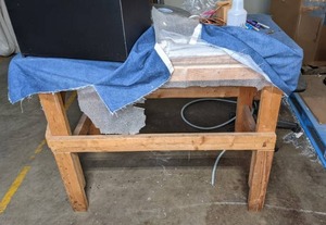 lot 700 image: Wooden Workshop Table