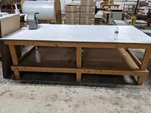 lot 640 image: Long Workbench with White Top