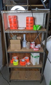 lot 607 image: Large 5-Tier Industrial Shelf with Contents
