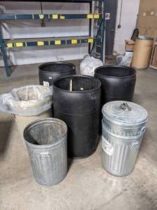 lot 453 image: Set of (7) Miscellaneous Garbage Containers