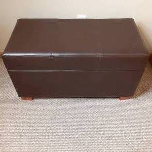 Faux leather toy or linen chest. It...