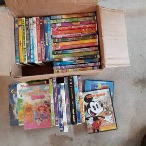 Box full mostly Disney DVDS (see ph...