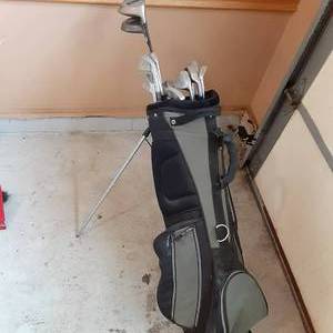 Golf clubs, Mac Gregor irons, 2 tit...