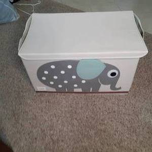 Collapsible toy chest with elephant...