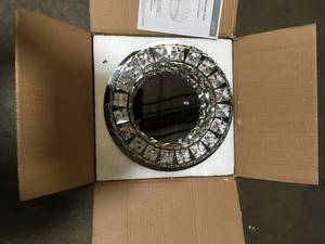 Home decorators Keighley 13 in. Polished Chrome Integrated LED Crystal Flush Mount customer return see pictures