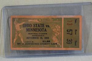 1931 Ohio State vs Minnesota Charity Game Ticket