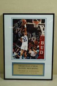 Signed and Framed Picture - Shaquille ONeal AND Alonzo Mourning 7651992
