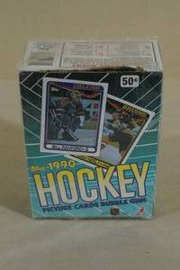 Box of 1990 Topps Hockey Card Packs