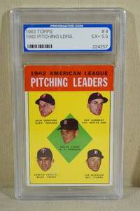 1963 Topps AL Pitching Leaders #8 PasqualDonovanTerry - PGS 5.5