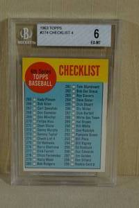 1963 Topps Checklist 4 #274 - Beckett 6