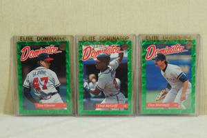 Elite Dominator Baseball Cards - Glavine, McGriff, Mattingly - 5000