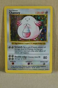 Red Number Shadowless Holo Chansey Rare Pokemon Card 3102