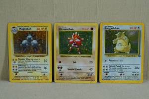 Red Number Holo Pokemon Cards - Magneton, Hitmonchan, Kangaskhan