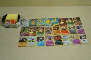 Tin of Pokemon Cards - 12 Full Art, 70 Rares or Holos, No Basic Energy