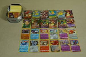 Tin of Pokemon Cards - 12 Full Art, 70 Rares or Holos, No Basic Energy