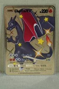 Custom Metal Shiny Charizard V Pokemon Card