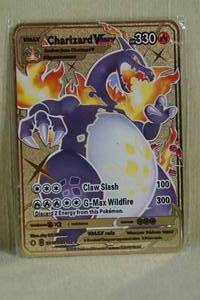 Custom Metal Charizard V Max Pokemon Card