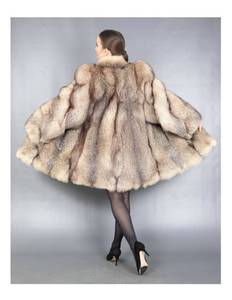 Ladies�Natural�Glossy�Crystal Fox�Coat - Large