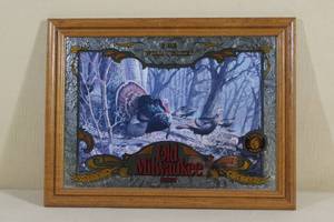 Old Milwaukee Wildlife Series Beer Mirror - Wild Turkey