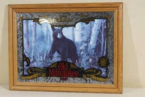 Old Milwaukee Wildlife Series Beer Mirror - Bear