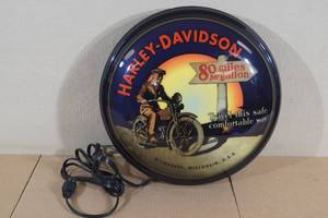 Backlit Domed Harley Davidson Vintage Look Sign