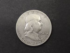 1949 S Franklin Silver Half Dollar...