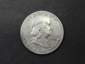 1951 S Franklin Silver Half Dollar...