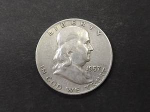 1957 D Franklin Silver Half Dollar...
