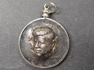 JFK Bust Pendant Made From 1964 Sil...