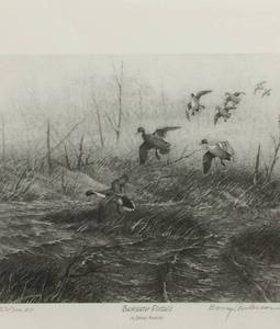 Backwater Pintails by Barney Anderson Signed &amp Numbered Limited Edition ARTIST PROOF Print Size With Border Approx 14x13