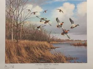 North Shore - Buffalo Lake - Mallards by David A. Maass, Signed and Numbered Print Size With Border 27x22.5