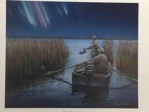 Pals II - Northern Lights by Thomas M. Wosika, Signed Print Size With Border 21x24