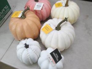 6 fake pumpkins ...