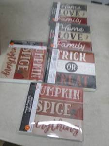 5 halloween table top decor wood ...