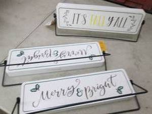 3 harvest reversible  signs ...
