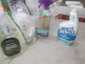 lot of cleaning chemicals some have...