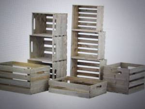 Nested Wood Crate Set in Weathered ...