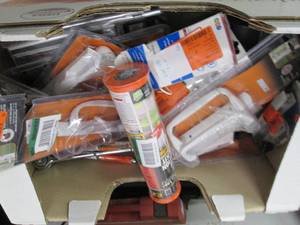 box of door handles and other misc ...