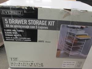 everbuilt 5 drawer storage kit open...