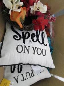 box of fall and halloween items ...