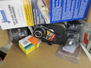 box of small gas engine items , wat...