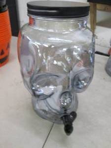 glass skull beverage dispenser ...