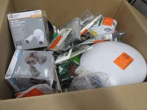 lot 65 image: Box of Assorted Lighting, Electrica...