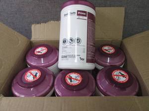 lot 179 image: Case of 6 -70ct Canisters Sani-Clot...