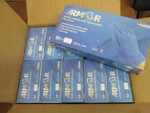 lot 190 image: Case of 10 Boxes Armor Nitrile Powd...