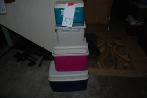 4 plastic coolers (see photos )...