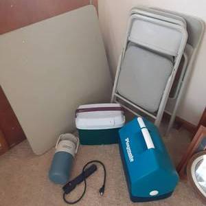 Card Table and 4 matching padded ch...
