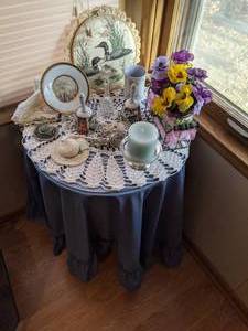 Round Side Table with all decoratio...